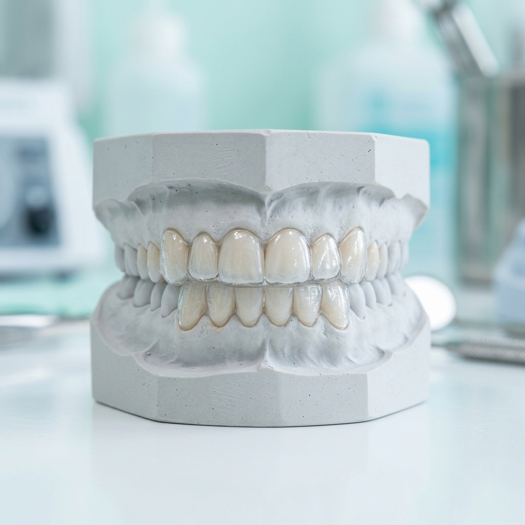 Gutieră de bruxism și fațete dentare din porțelan