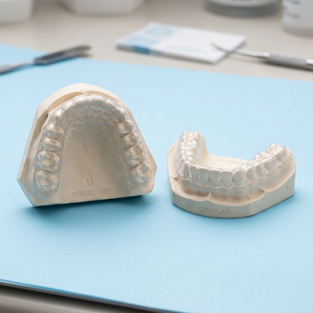 Gutieră de bruxism pe arcada superioară sau inferioară